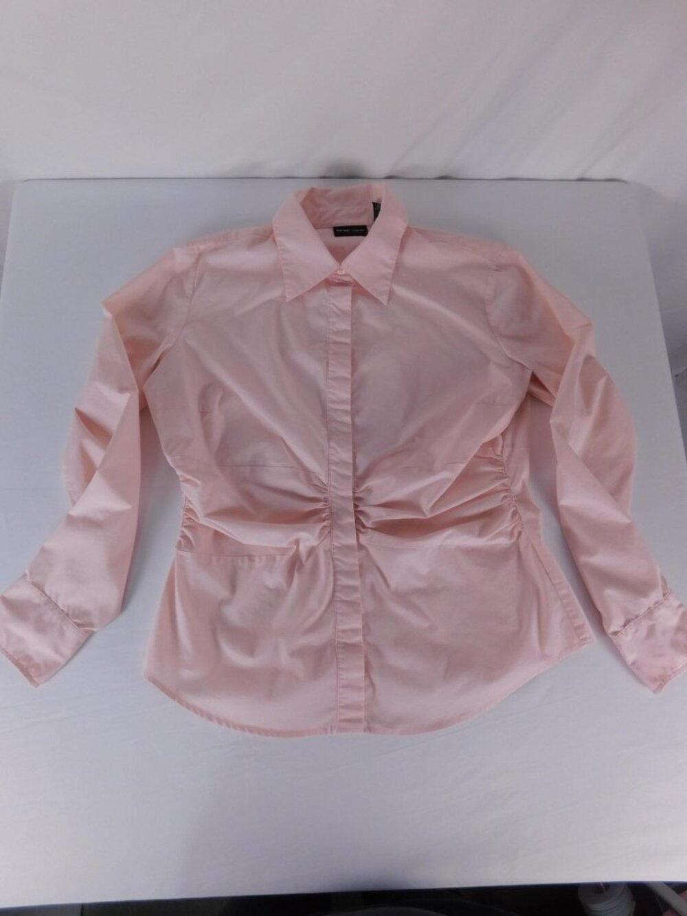 New York & Company Button Up Shirt Womens 12 Pink Collared Long Sleeve Stretch - Picture 4 of 9